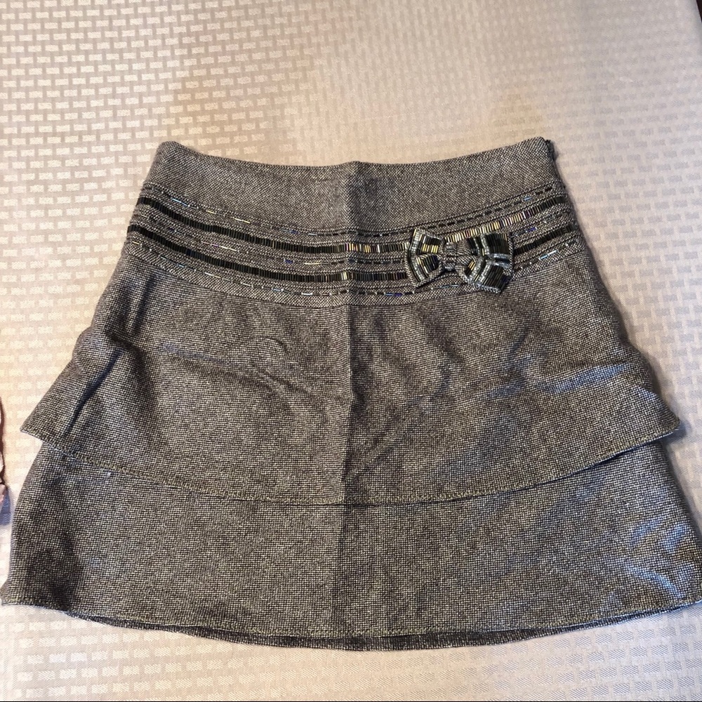 ted baker tweed bow skirt grey